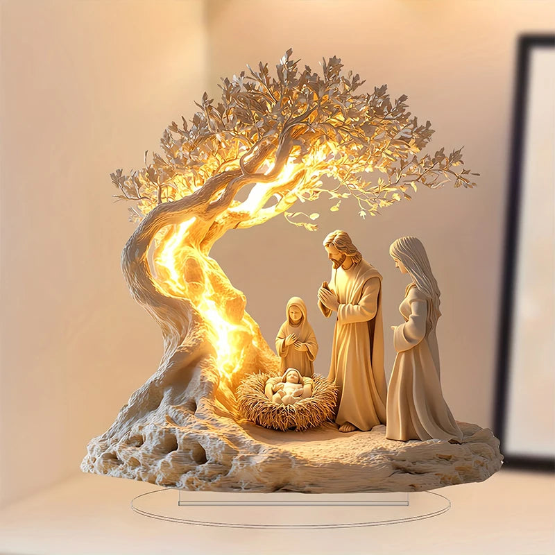 Easter Nativity Scene Figurine Tabletop Decor Nativity Figurines Set Home Decoration