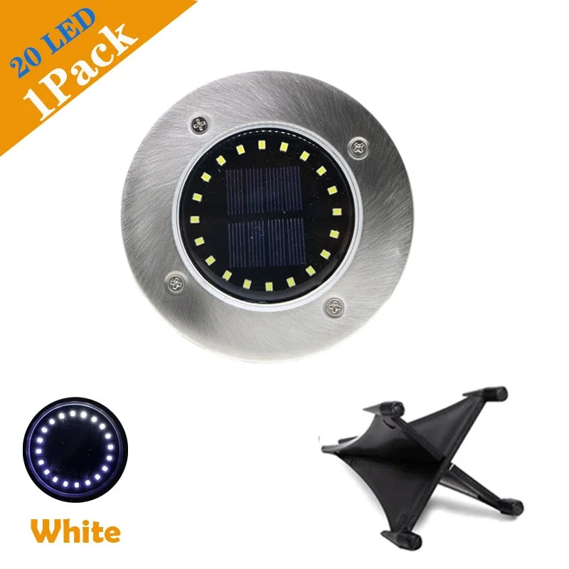 Outdoor Garden Lights Solar Ground Lights 20 LED Upgraded Landscape Lights for Lawn Pathway Yard Deck Patio Walkway