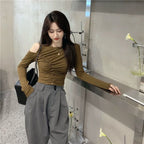 Women's T Shirts Off Shoulder Tees Sexy Plain Slim Black 2024 Tshirts 2000s Trend Female Tops Cool Wholesale Clothes Alt New In