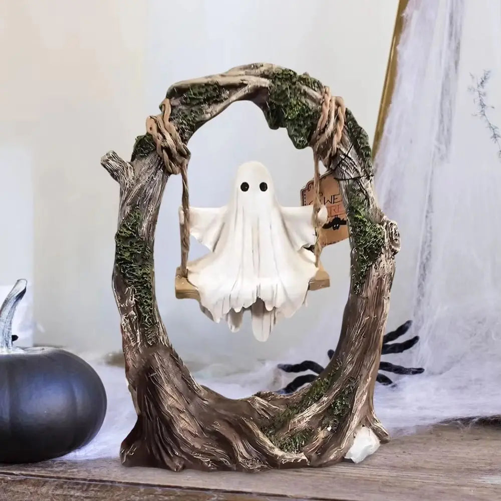Halloween Themed Halloween Swing Ghost Ornament Handicraft Statue Spooky Ghosts Decor Funny Doll Model
