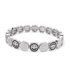 2024 New Happy Bangle Paved Diamond Enamel Beaded Bracelets For Women Boho Gold Color Elastic Bracelets