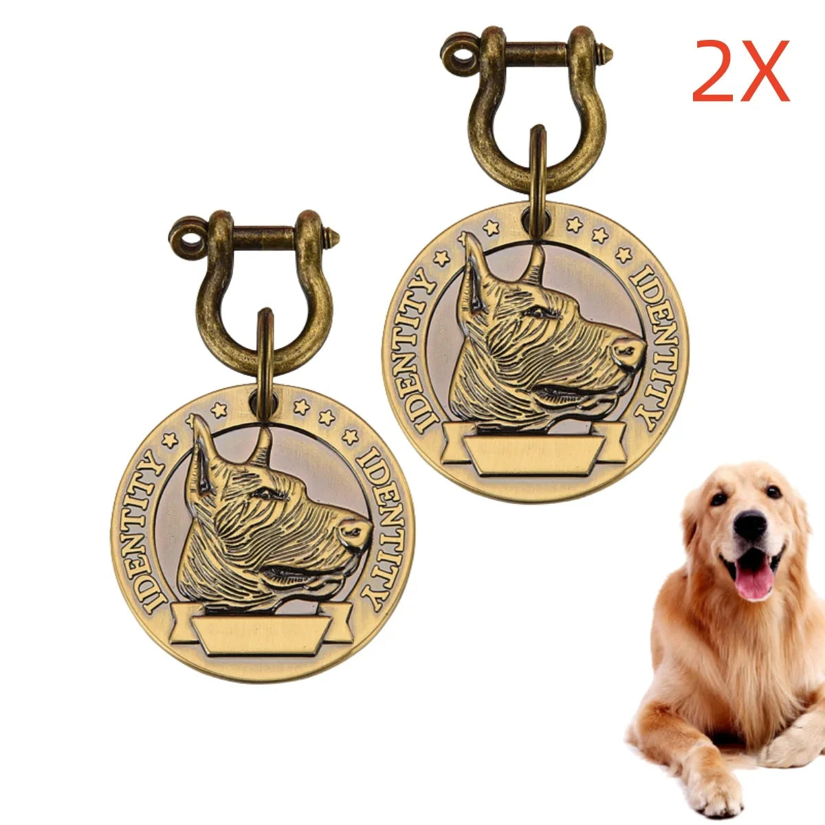 VIP Customizable Engraved Pets ID Tag for Dog Cat Bronze Nameplate Tags Personalized  Address Number Dogs Collar ID Pendant Custom Tags