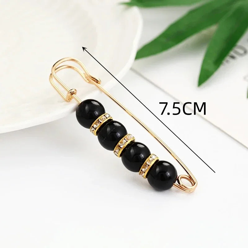 Broche Set Big Beads Fashion Clothing Brooches for Women Pearl Lapel Safety Sweater Coat Dress Pins Badge Buckle Accessories