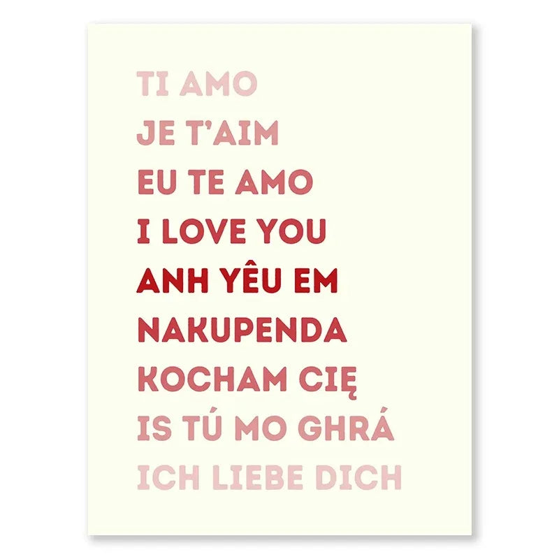 Valentine's Day Queue Gallery Printable Poster Vintage Romantic Wall Art Cute Pink Heart Canvas Painting Home Bedroom Decoration