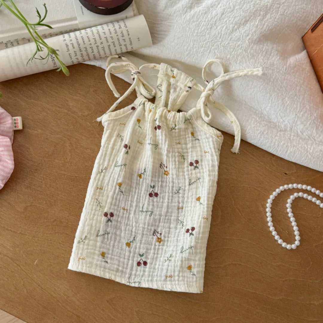 Pet Breathable name-branded clothes Vest Camisole Pajamas Pet Drawstring Dress Small Dog Clothes Cat Spring Puppy Clothes for Small Dogs