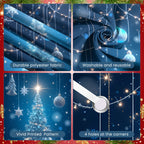 Christmas Banner Red Ornaments Holiday Decoration Snowflake Pattern Winter Festivities for Home Decoration Holiday Celebration I