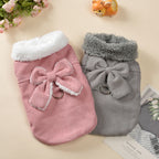 Winter Pet Dog Clothes For Small Dogs Cat Cozy Fleece Puppy Jacket Coat With D-ring Cute Bow Yorkie French Bulldog Vest Overalls