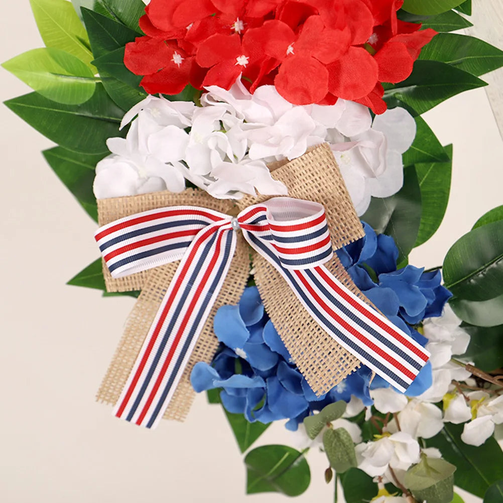 Patriotic Independence Day 4Th Of July Decoration Artificial Flower Pendant Front Door Hanging For Holiday Party Home Decoration
