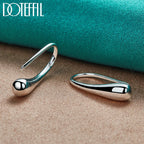 DOTEFFIL 925 Sterling Silver Water Droplets/Raindrops Stud Earrings For Woman Wedding Engagement Fashion Party Charm Jewelry