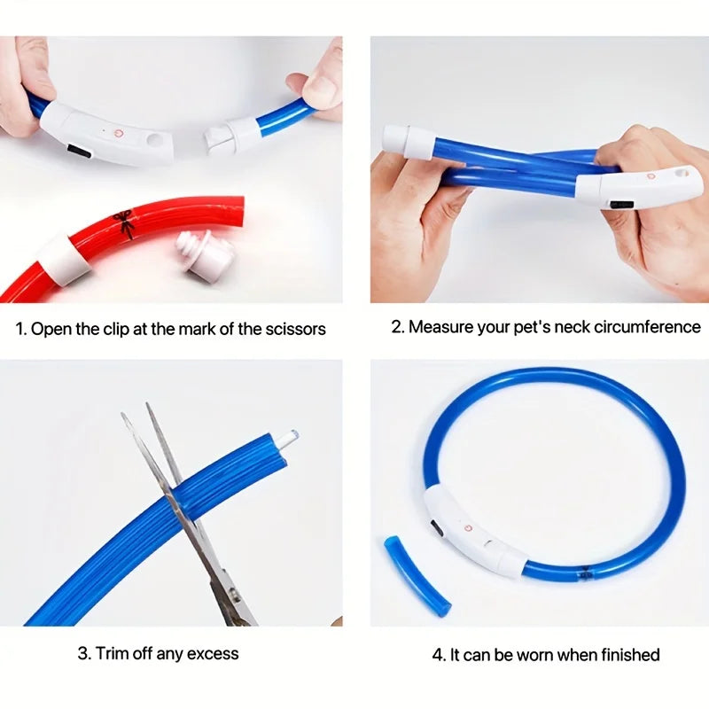 Pet Dog LED Light Collar Luminous Anti-Lost Dog Collar Pet Collar USB Rechargeable Dog Necklace Collar