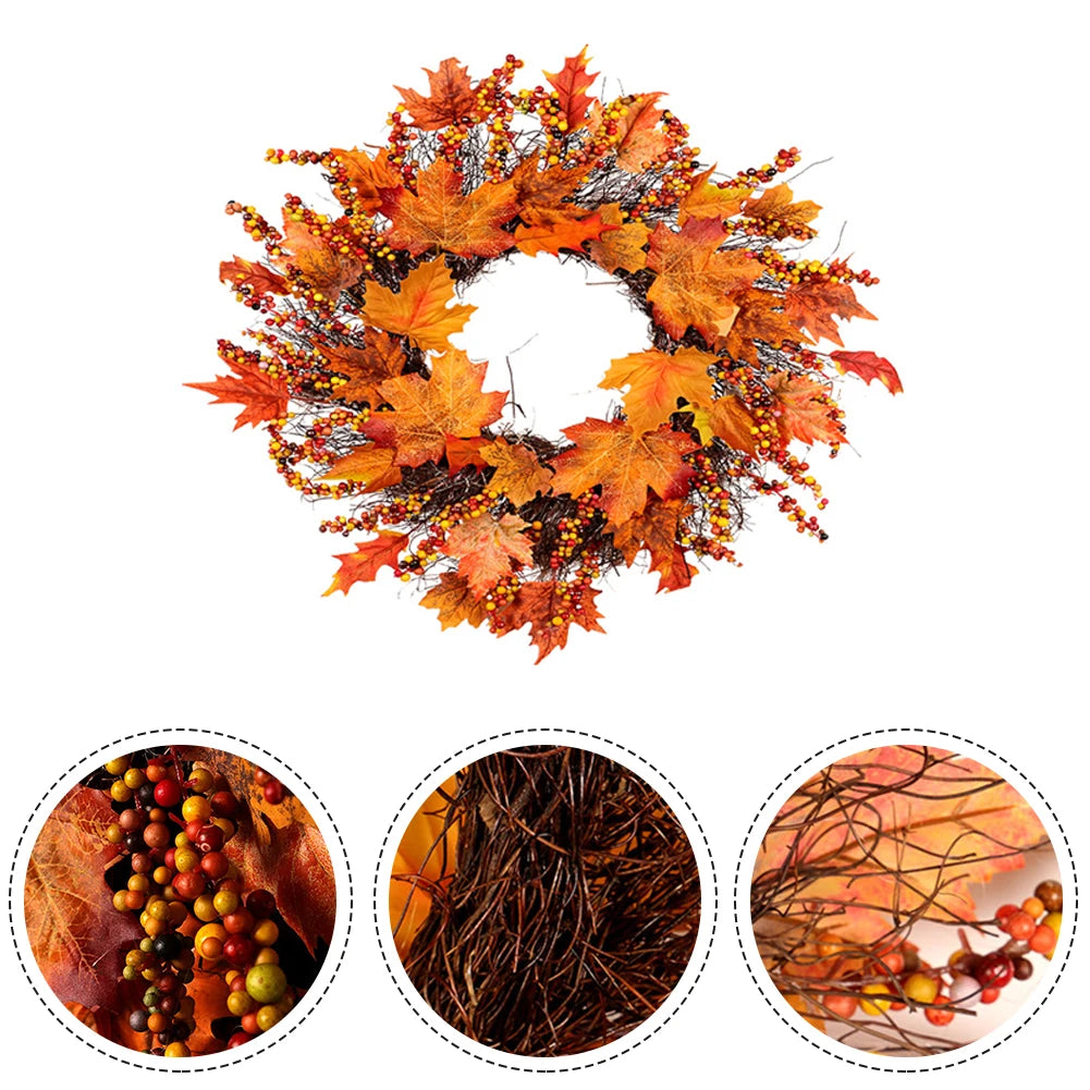 Door Decoration Autumn Decoration Christmas Celebration Weather Resistant Wreath For Seasons Festive Atmosphere
