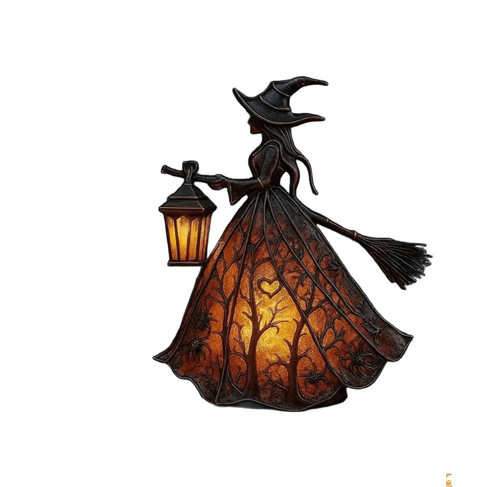 Halloween Witch Lamp  Stained Gothic Witch Hat Led Lamp  Spooky Decorative Unique Halloween Party Lighting Decorations Indoor