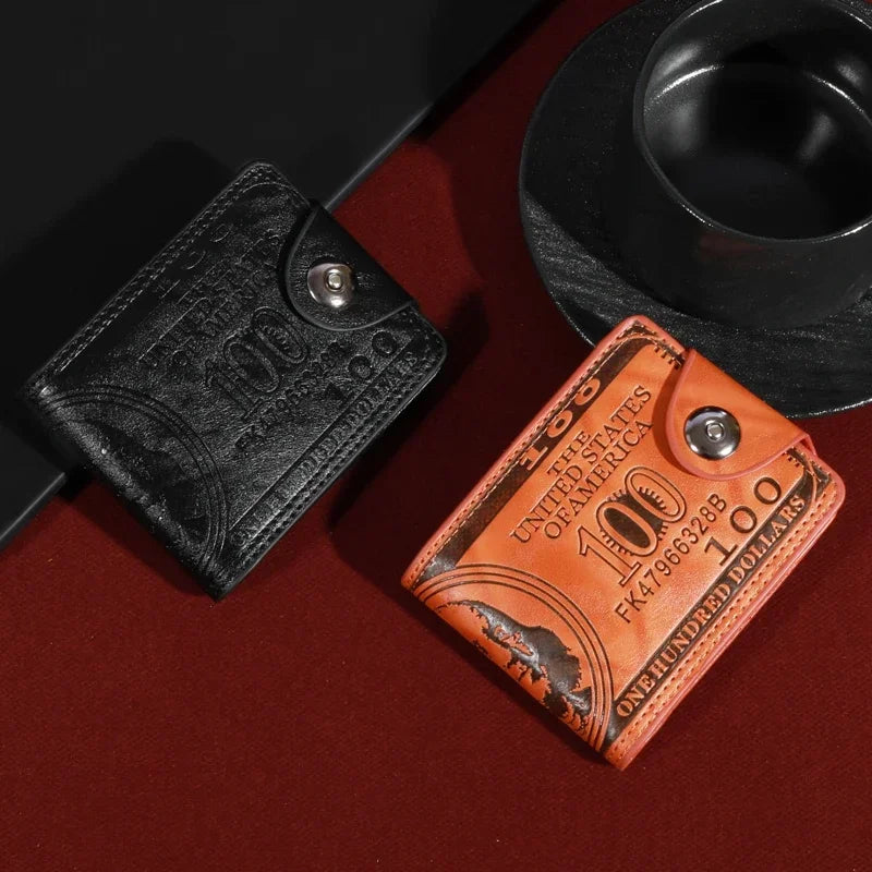 Men's Wallets With 100 US Dollar PatternWallet Male Leather Walet Photo Card HolderFashion Large Capacity Wallet Purse Bag