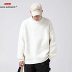 2023 Autumn Winter New Sweater Women's Men's  Green Knitted pullover Basic Solid Color Loose Black White Sweater Coats Warm Tops