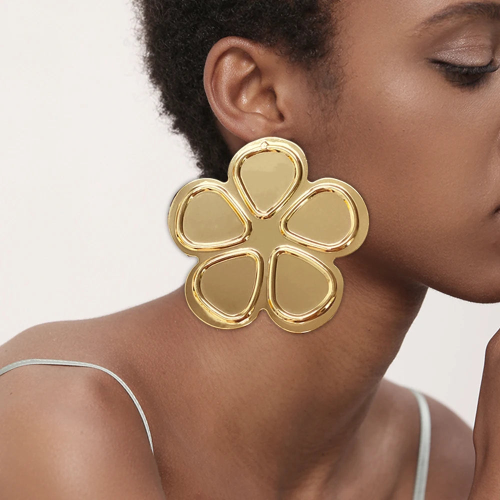 Hoop Earring For Women Gold Color Stud Big Pendant dangle Drop  Earrings