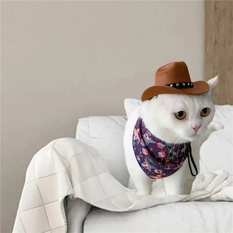 Pet Dog Hats Cowboy Hat Pet Supplies Adjustable Costume Top Hat Headwear Cat Hat Caps Sun Hats for Small Medium Dog