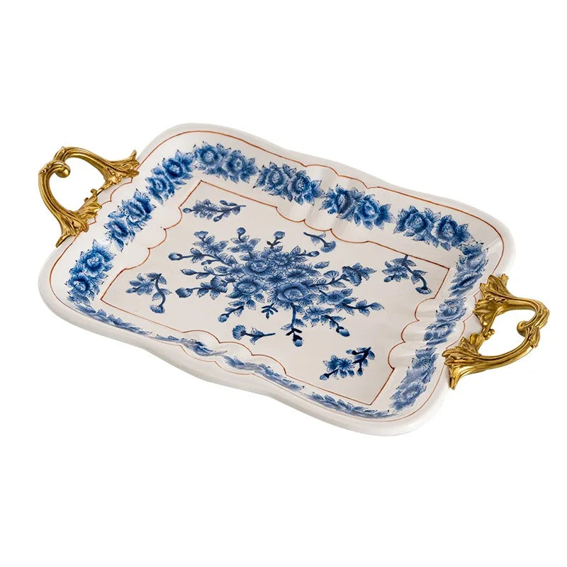 Kitchen Unique Plate Organizer Modern Design Aesthetic Plates Art Fashionable Bandeja Decorativa Centro De Mesa Home Accessories