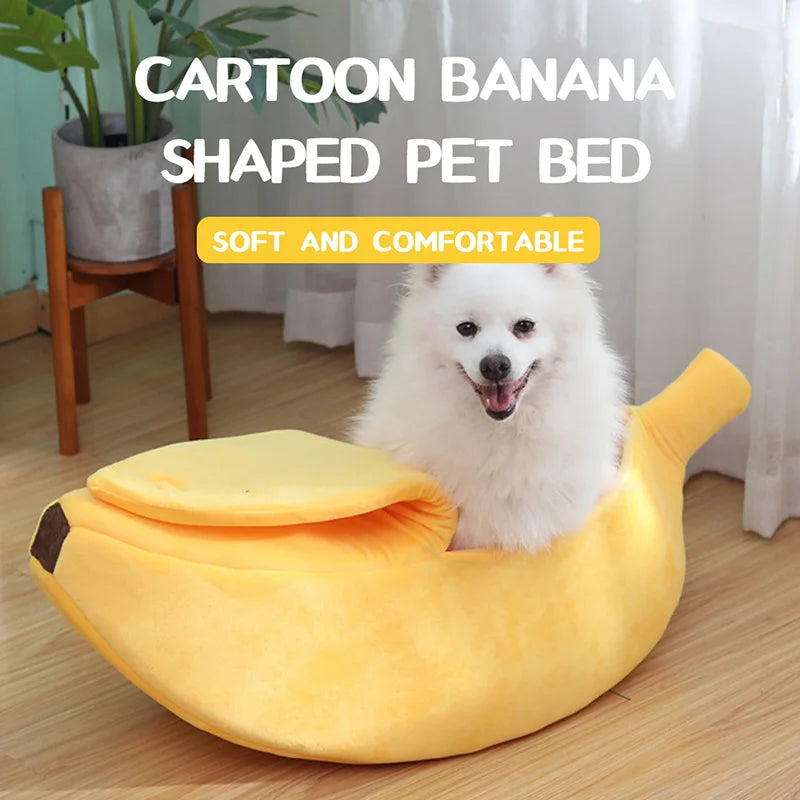 Pet Bed Banana Cat Bed House Funny Cute Cozy Cat Mat Beds Warm Durable Portable Pet Basket Kennel Dog Cushion Cat Supplies Multicolor