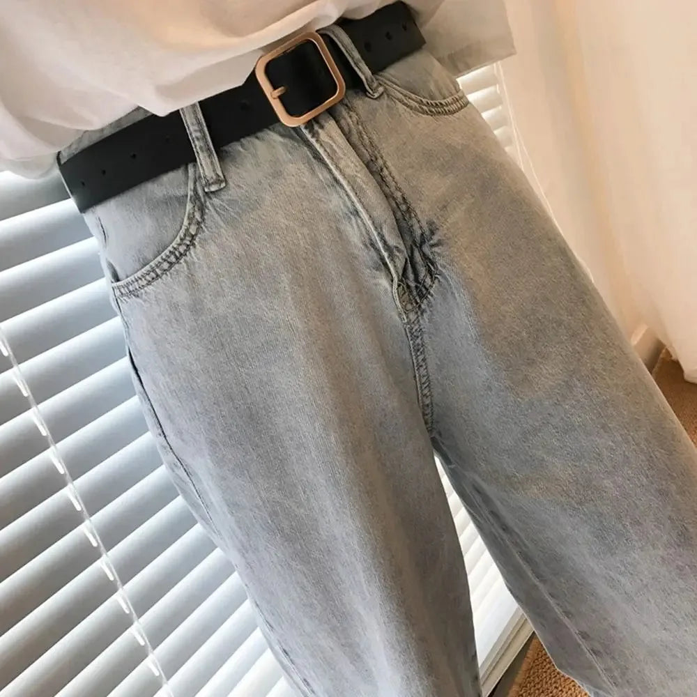 Leather Belt For Women Square Buckle Pin Buckle Jeans Black Belt Chic Luxury Brand Fancy Vintage Strap Female Waistband