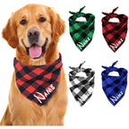 Custom Personalized Name ID Pet Bandanas for Dog Cat Plaid Triangular Bib Scarf Collar Pet Items Puppy Accessories