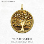Pendants Elaborate Golden Tree Spring Jewelry 925 Sterling Silver Accessories Nature Gift For Women