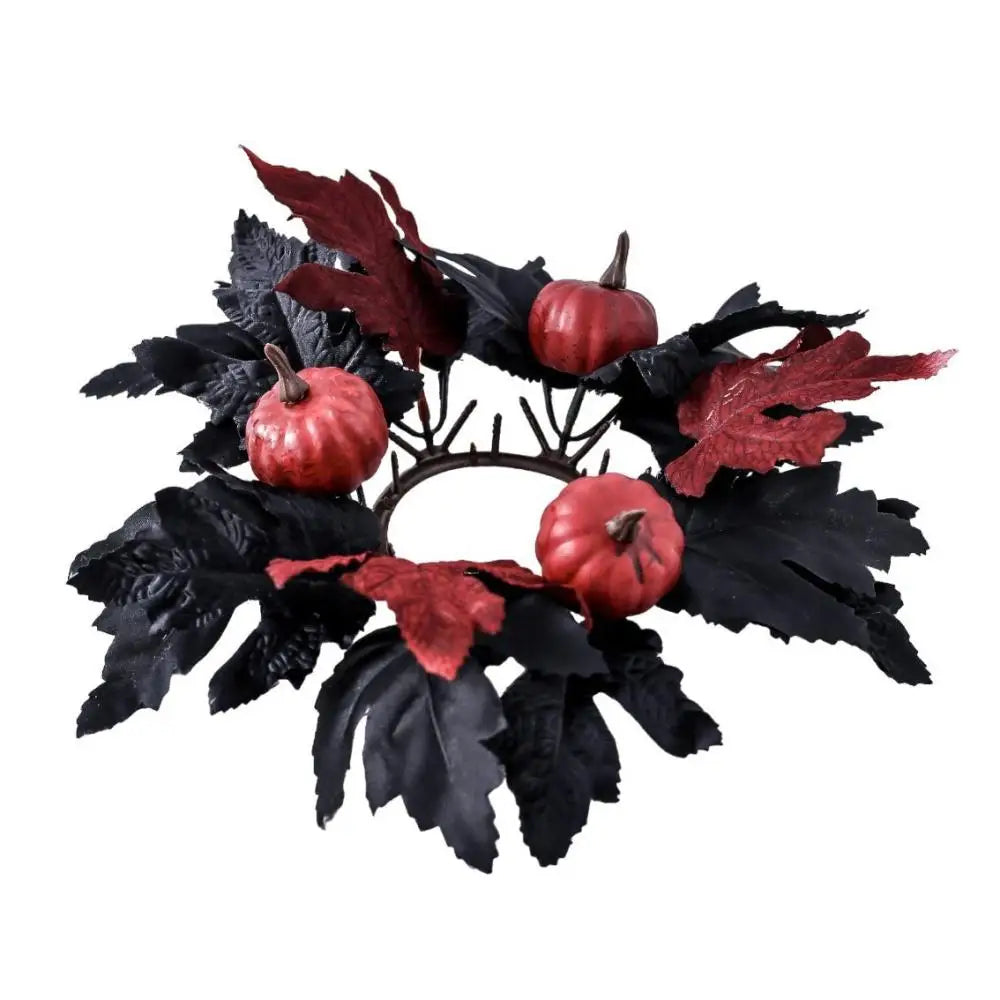Autumn Door Wreath Christmas Halloween Decoration Pumpkin Berry Pine Cone Maple Artificial Cloth Rattan Material Home Decoration