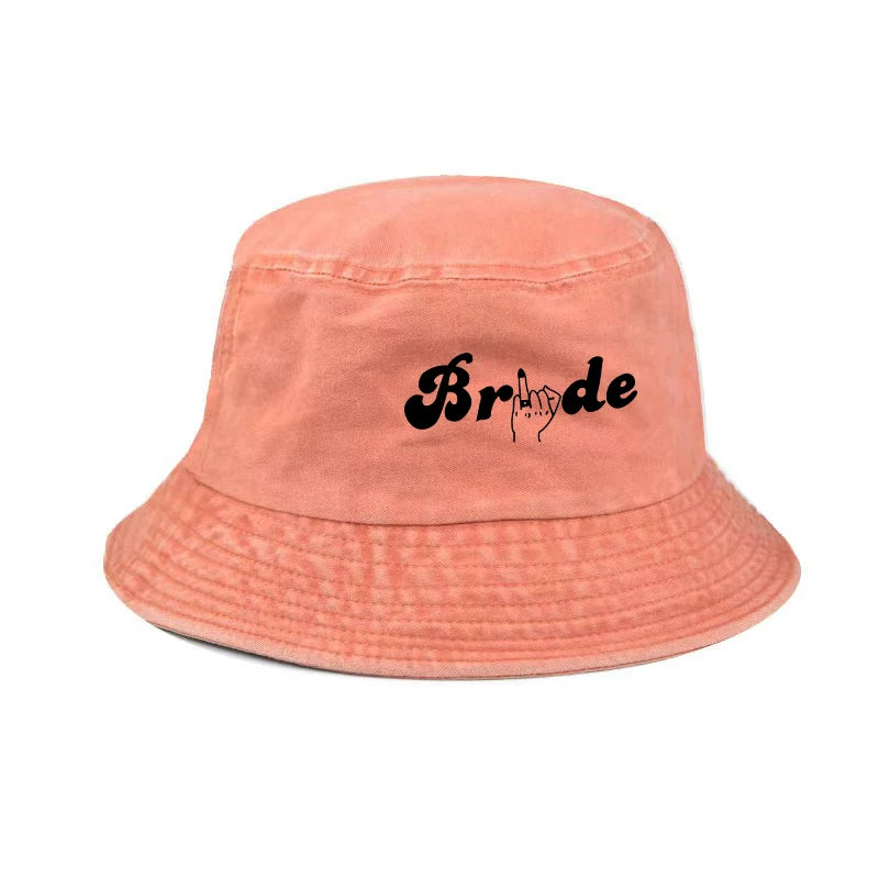 Bridal Bucket Hat Female Beach Pool Marriage Wedding Engagement Party Bridal Gift Travel Fashion New Fishing Cap Gift Wholesale