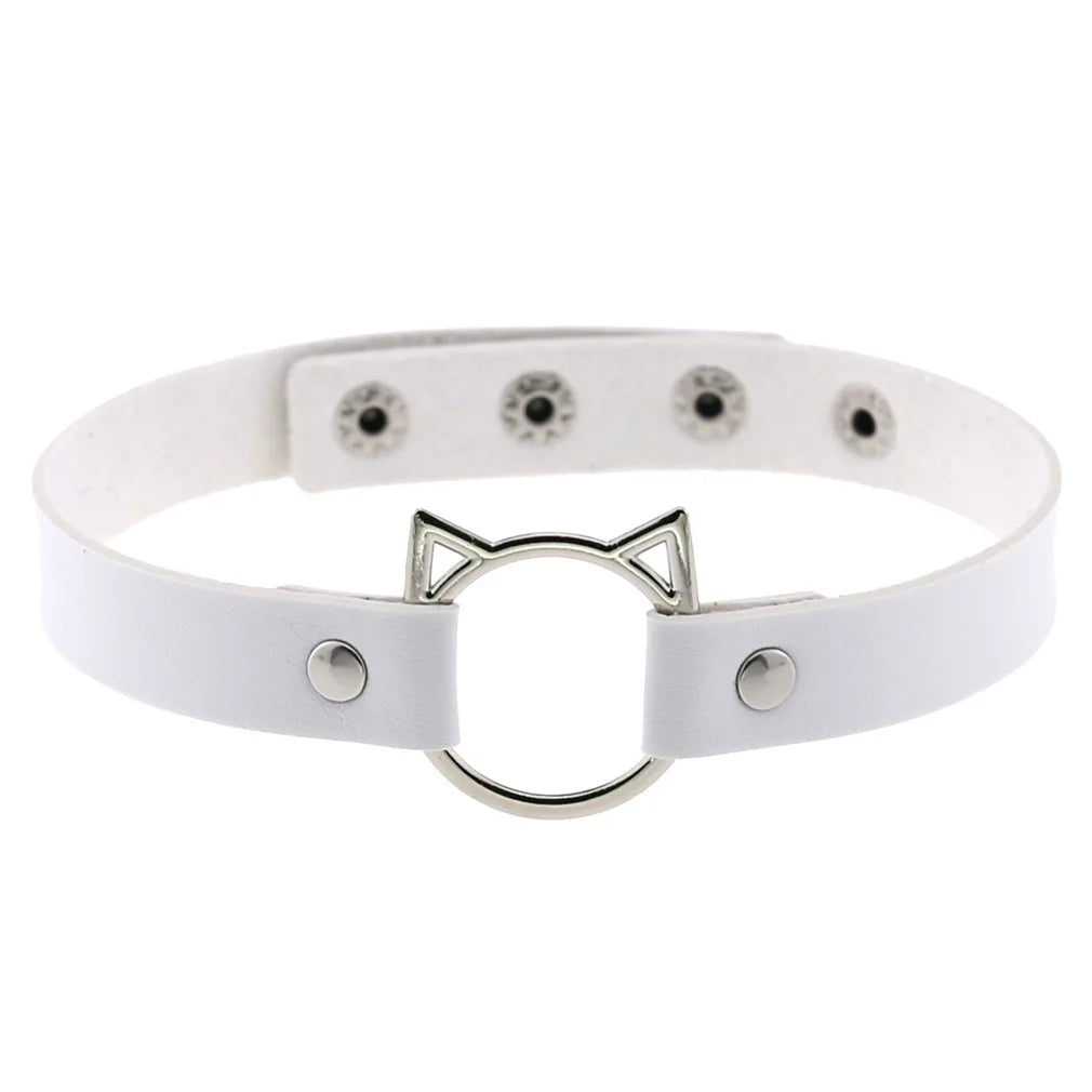 New Harajuku Chocker Sexy Pentagram Rivets White Goth Punk Chokers Gothic Choker Necklace for Women Hip Hop Bondage Cosplay