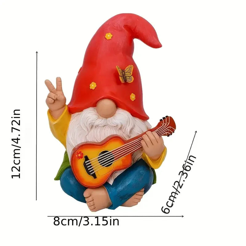 Garden Dwarf - An interesting hippie dwarf statue - A 4.72-inch tall lawn statue - suitable for outdoor or home decoration
