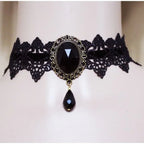 Sexy Gothic Chokers Crystal Black Lace Neck Choker Necklace Jewelry