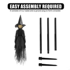 367A Halloween Decorations Outdoor Large Light Up Holding Hands Screaming Witches Scary Decor for Home Outside Yard Lawn