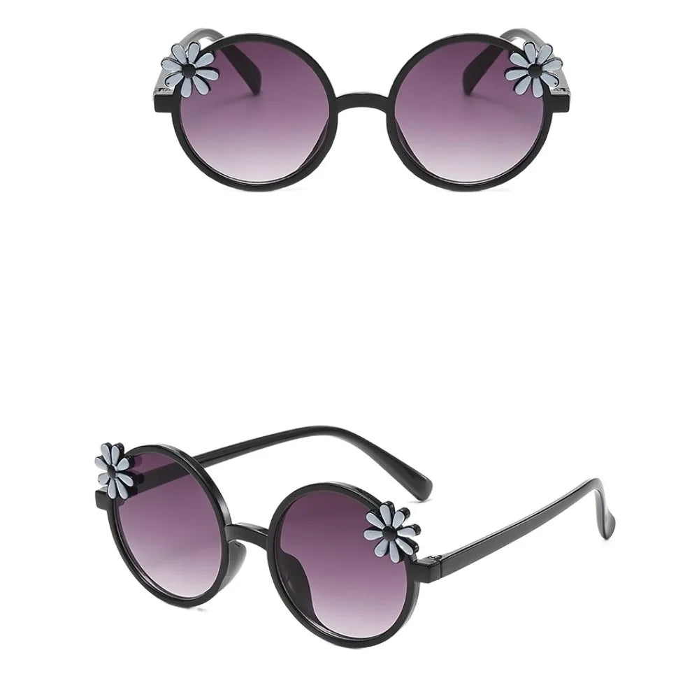 Shades Flower Sunglasses Anti Radiation Glass Kid Sunglasses Blocking Sunglasses Round Frame Sun Protection Children Eyeglass