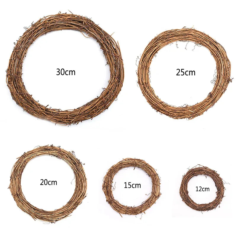 Wedding Decoration Wreath Natural Rattan Wreath Garland DIY Crafts Decor For Home Door Grand Tree Christmas Gift Party Ornament