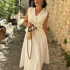 MUJER Woman Knit Vest Top Cropped Sleeveless Vests for Women 2025 Button Summer Vest Top Women Waistcoat Knitted Short Tops