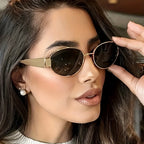 Fashion Golden Frame Glasses - Adjustable Fit, Unique Style with Thin Metallic Frame, Ideal for & Activities Accessories