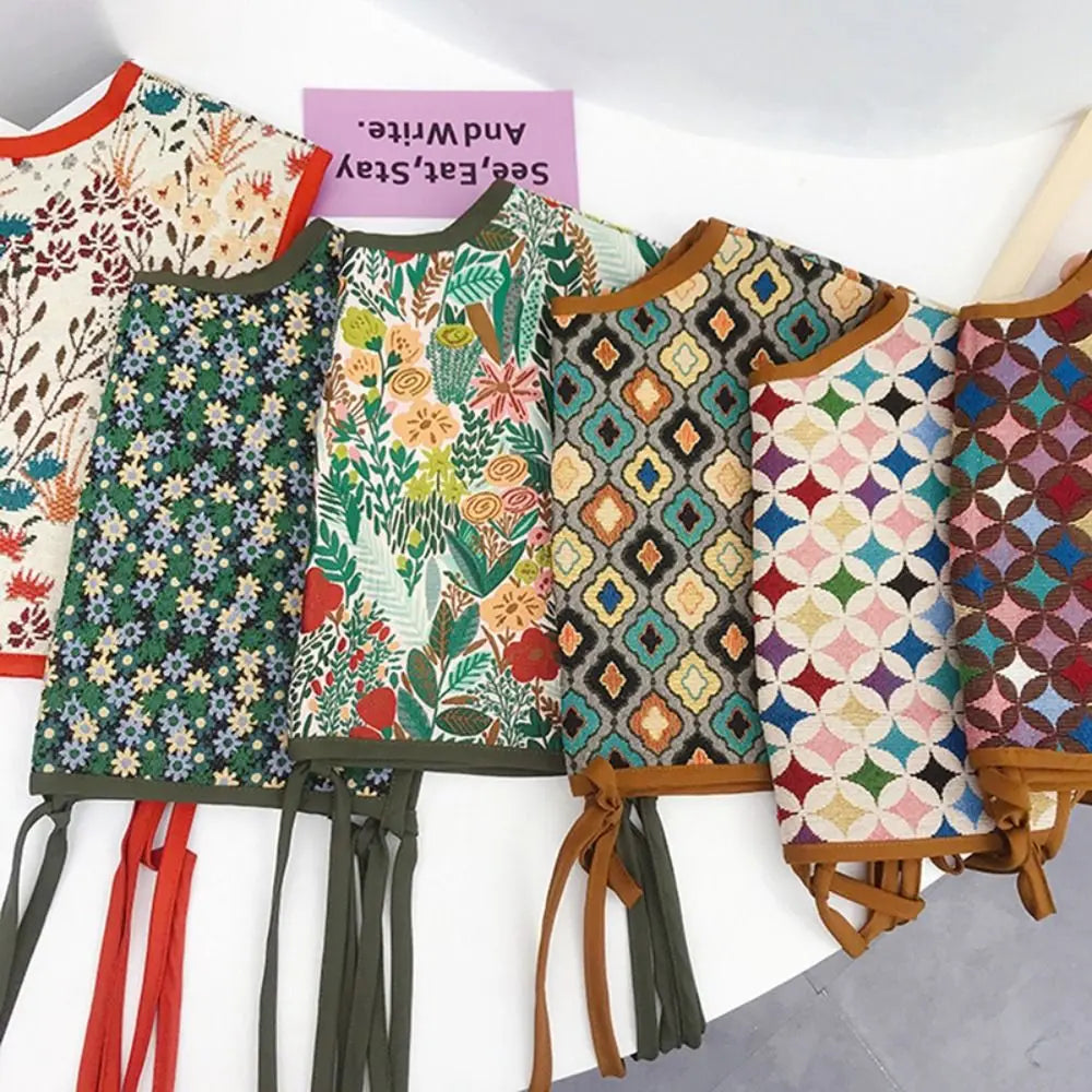 Fashion Embroidery Shoulder Wraps Detachable Vintage Shawl Flower Coat Cover Decorating for Women