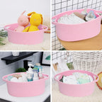 Easter Rope Basket With Transparent Packaging Bag And Ribbon Bow Woven Basket Open Dish Storage Basket Shelf Basket Key Towel