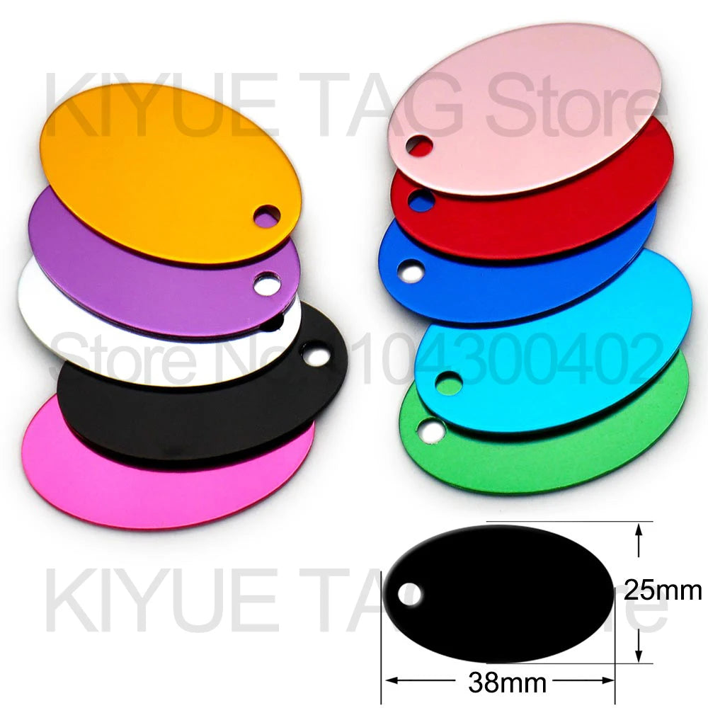 Custom Tags 100PCS Pet Supplies Custom Personalized Cat Collar Name Tag Custom Engraved Dog ID Tag Aluminum Pendant Accessories