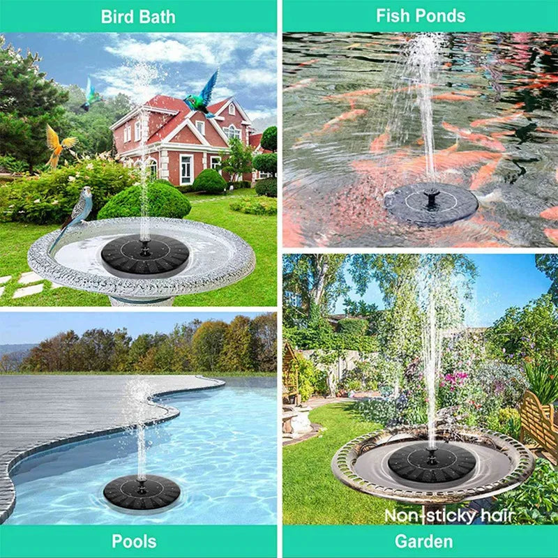 Solar Water Fountain Pool Pond Waterfall Fountain Garden Decoration Outdoor Bird Bath Solar Powered Fountain