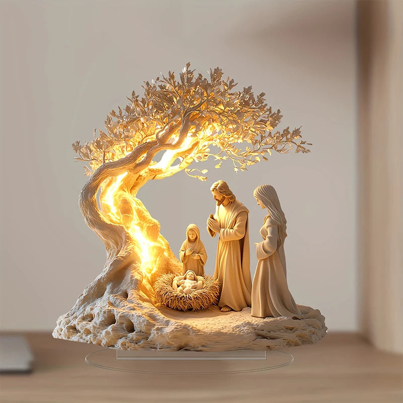 Easter Nativity Scene Figurine Tabletop Decor Nativity Figurines Set Home Decoration