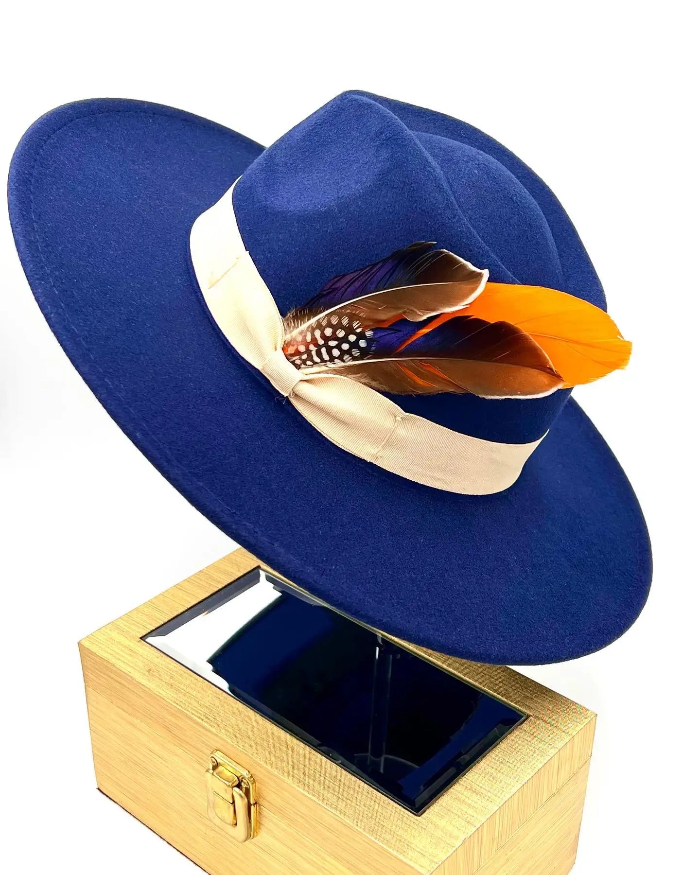 Fedoras 9.5cm Hat Bow Ribbon Feather Accessories Autumn and Winter Men's and Women's Hats Fashion Wide brimmed hats for women