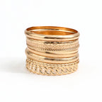 10pcs/set Metal Bangles Set For Women Heavy Punk New Styles Hiphop Textured Fashion Bracelets Jewelry Accessories