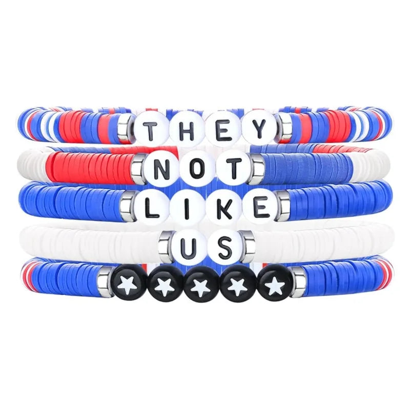4th of July Outfits Bracelets For Women 3-7 Pack Patriotic Bracelet Decoration for Independence Day Celebration Jewelry Gifts