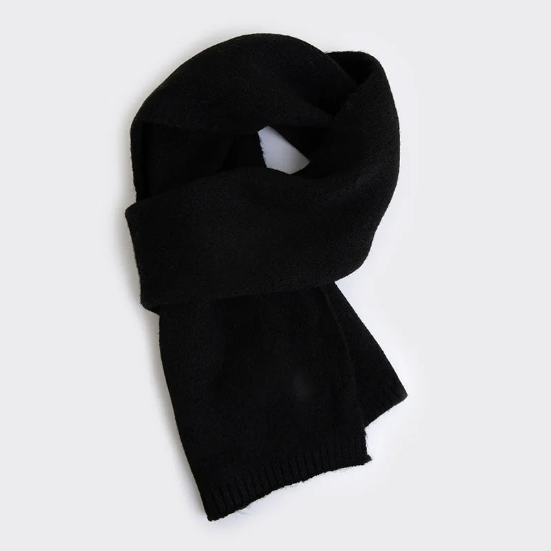 Ladies' wool - containing soft, skin - friendly, versatile scarves. High - end solid - color thickened knitted shawls for winter