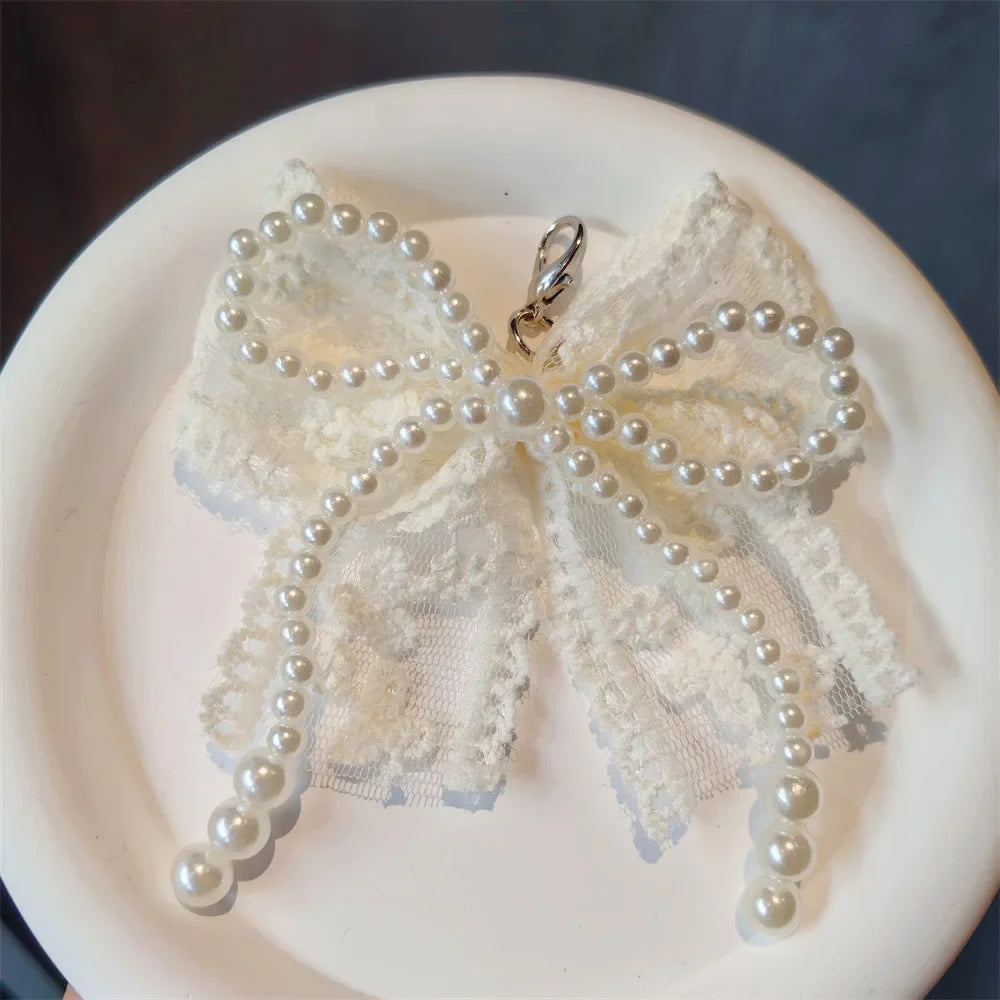 Fashion Lace Pearl Bow Shoe Laces Charms for Sneakers Decorative Shoe Flower Buckle Premium Decorative Shoe Charm Accessories