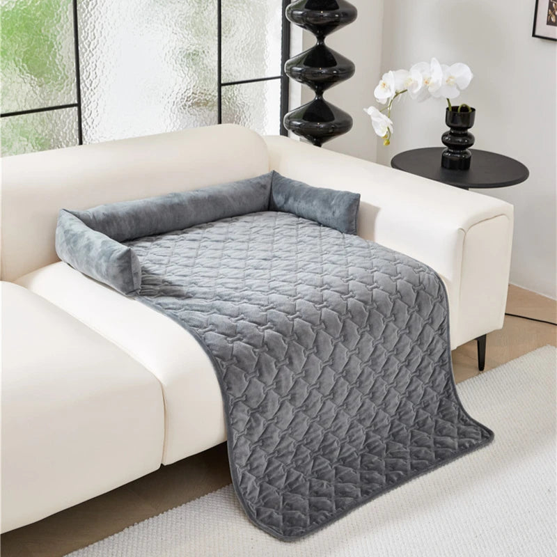 Pet Bed Mat Sofa Blankets Winter Warm Pet Blanket Dogs Cats Sleeping Beds for Large Medium Dogs Cats with Pillow Removable