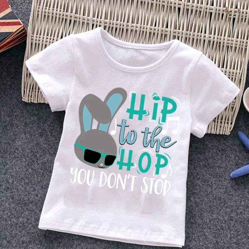 Easter Fashion Children's Short Sleeve Boys Casual Shirt New Summer Dress Girls Half Sleeve Kids Clothes