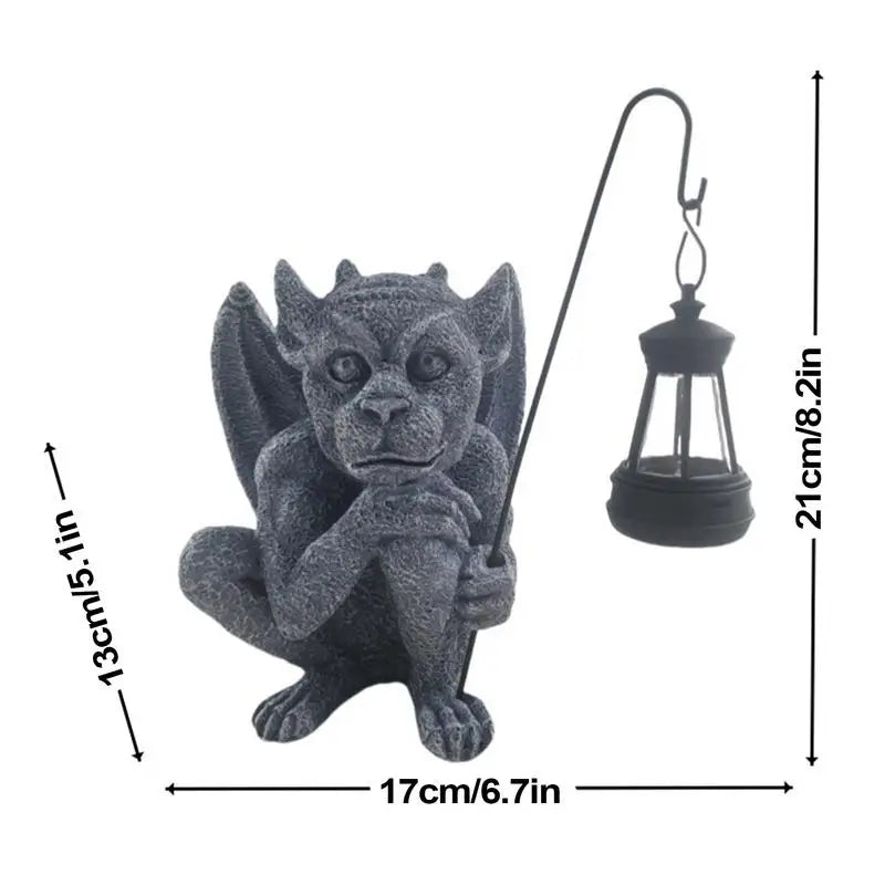 Outdoor Gargoyle Statue Gargoyle Statue Gothic Sculpture Garden Gargoyle Solar Powered Garden Decor Collectible Figurines