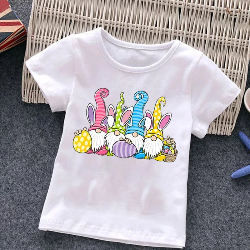 Easter Fashion Children's Short Sleeve Boys Casual Shirt New Summer Dress Girls Half Sleeve Kids Clothes
