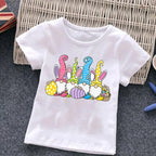 Easter Fashion Children's Short Sleeve Boys Casual Shirt New Summer Dress Girls Half Sleeve Kids Clothes